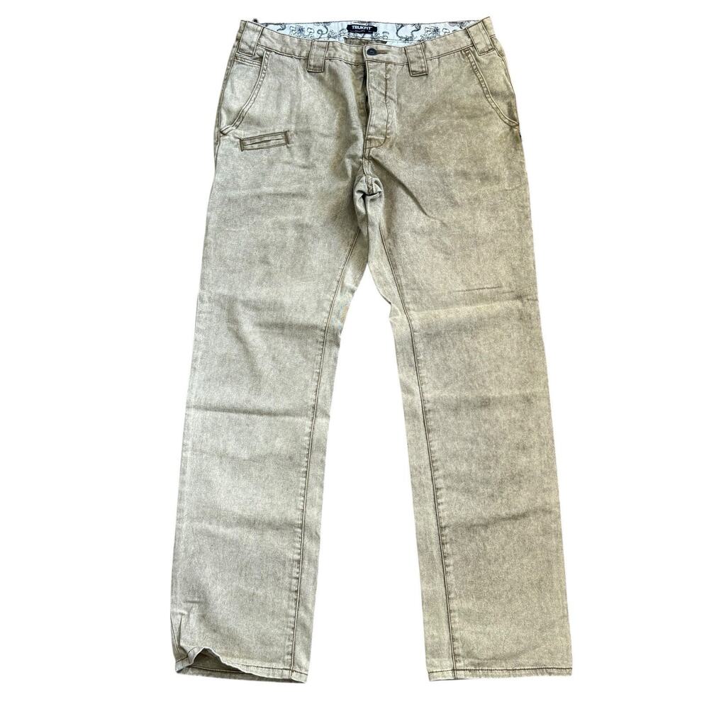 Trukfit Jeans Size 36 Beige Brown Pants Lil Wayne 2000's Y2K Button Fly
